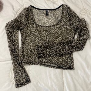 Sheer Cheetah Print crop top